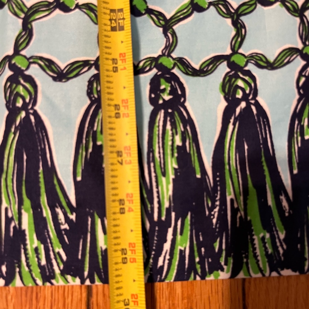 Lilly Pulitzer Strapless Mini Dress in Light Blue and Navy with Green Border - Picture 3 of 11